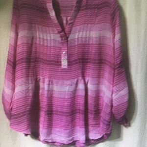 Pink Striped Women's Top